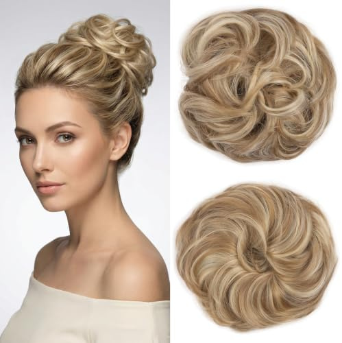 BwelsZJ Großes Messy Bun Haarteil Lockiger Dutt Extension Haargummi
