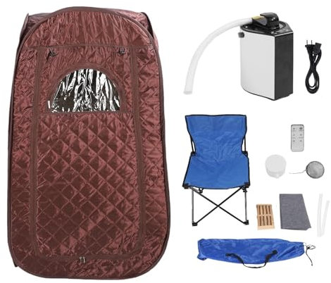 RIZGHWOY Tienda de Sauna Plegable Portátil Caja de Sauna de con Control Remoto contra la Fuga Silla Plegable para el Viaje de Relajación en el (EU Enchufe 220V)
