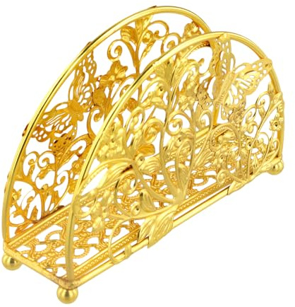 Porte Serviette de Table, 14.8x4.6x9.8cm Porte Serviette Papier, Distributeur de Serviettes Décoration, or, en métal, Pour tables,Maison, Cuisine