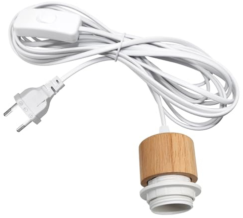 Douille E27 avec Interrupteur et 5M Câble, Support Ampoule E27, Support de Lampe avec Interrupteur, Lampe à Suspension avec Prise, Luminaire Suspension pour Éclairage Intérieur, Blanc