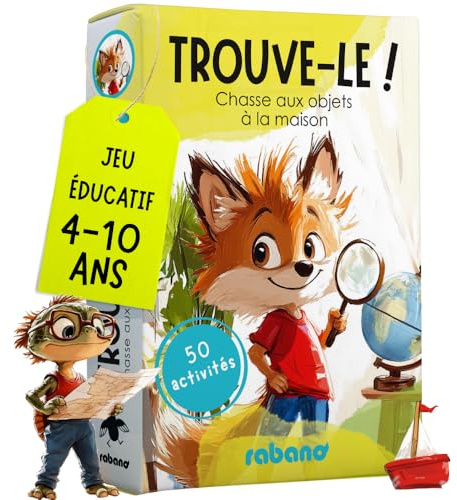 Rabano Art Trouve-Le! - Maison | 50 Cartes pour Enfants | Chasse au trésor et découverte de la Maison | Jeu éducatif et Cadeau pour Filles et garçons| Jeux à partir de 4, 5, 6, 7, 8 Ans