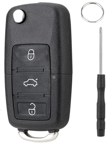 Chaexii Volkswagen Autoschlüssel Gehäuse,3-Tasten Schlüsselgehäuse für VW Golf 5/VW Golf MK5/Caddy 2K/Passat B5/Seat Leon MK2/Skoda Fabia Octavia Schlüssel
