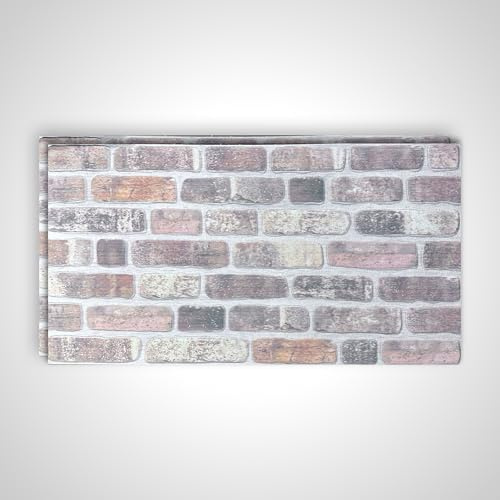 Deconil EPS 3D Wandpaneel Ziegeloptik – 100x50x2 cm – Realistische Backsteinoptik Wandverkleidung – Leicht, DIY Montage, Wärme- & Schalldämmung – Für Innen & Außen (SWP-E1, 2 Stück)