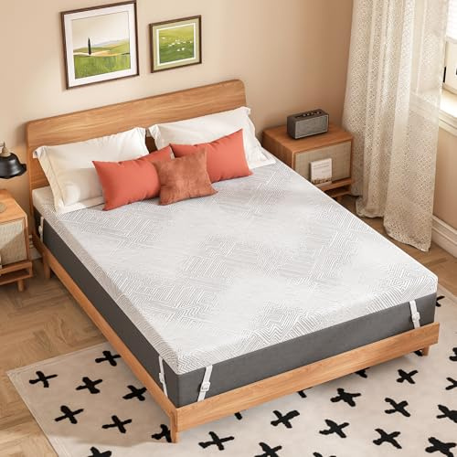 Gel Memory Foam Mattress Topper, Pain Relief, Double Size 135x190x8cm,White