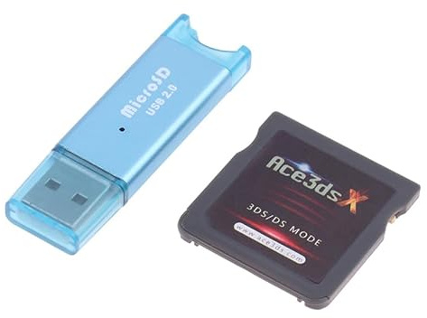 Game Cartridge + USB Card Reader for ACE3DS PLUS NDS 3DSLL, High-performance Super Combo Cartridge, Video Games Memory Card 3DS Game Flashcard Adapter