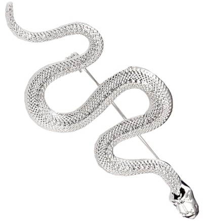 AMUSLESUR Spilla Serpente in Lega Argentata, Ornamento per Vestiti Eleganti da Donna e Uomo, Accessorio Distintivo per Cappotti e Abbigliamento Formale