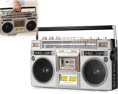 Retro kassettboombox med CD-bandspelare, FM och DAB+ radio - perfekt för familjer, skolor, vintage restauranger, unik ljudupplevelse