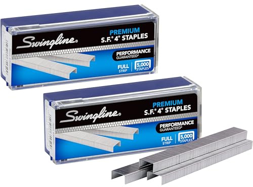 Swingline häftklamrar, 2-pack, S.F. 4, premium för skrivbordshäftapparat, 1/4 tum längd, 210/remsa, 5000/låda (35450)