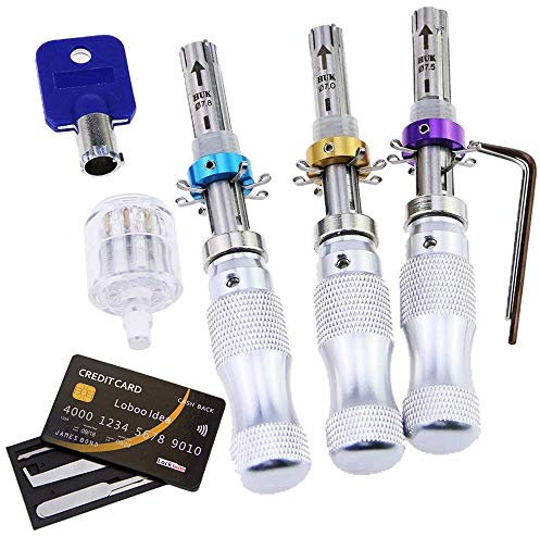 Loboo Idea 3-teiliges Tubular Lock Pick Tool Set Mit 7 Pin Übungsschloss Für Spieler Und Das Training