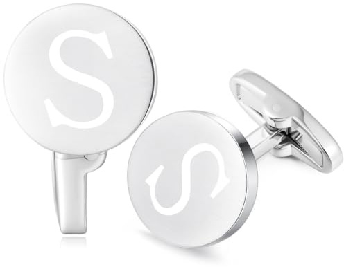 HONEY BEAR Manschettenknöpfe Herren Initialen Buchstabe, Hochzeit Business | Personalisiert, stahlbeschichtete Kupferbasis, anlaufgeschützt, Geschenk für Trauzeugen/Väter/Ehemänner, mit Box