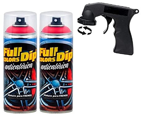 AutoFullCar- FullDip 2 x Vernice anticalcare pinze Freno 7 Colori Diversi Regalo Adattatore Spray Full Dip Rosso