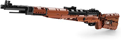 PLEX Technik Gewehr K98 Bausatz, 1025 Teile Bauset, Bausteine Mauser 98K Gewehr mit Schussfunktion Kompatibel mit Lego Gewehre