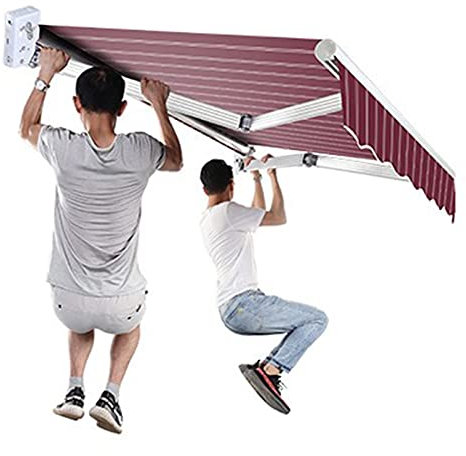 Tende da Veranda da Giardino Tenda da Sole Multiuso, Tettuccio Parasole A Scomparsa Manuale, Utilizzato per Ombreggiare E Impermeabilizzare Il Tetto del Cortile del Giardino Esterno, con Manovella