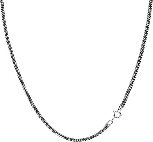 Bishilin Halskette Herren Silber 925, 1.5MM Francokette mit Collierverschluss Silber Kette 60CM ohne Anhänger Partnerkette für Männer Jugend