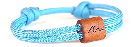 myGreta Surfer Holzarmband Welle, Segeltau, Holzschmuck