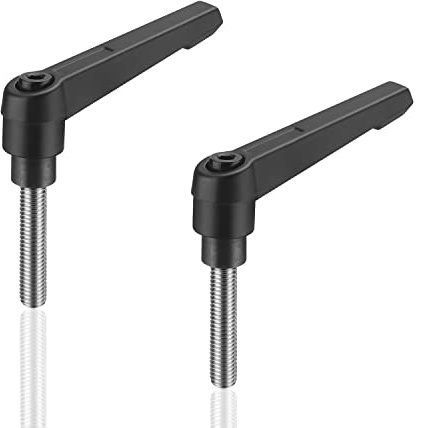 KINHARD 2 Stück Schwarz Klemmhebel M8 Klemmschraube Edelstahl | Klemmhebelgriff, Robust und Rostbeständig, Verstellbarer Griff, zum Verbinden und Feststellen von Schrauben