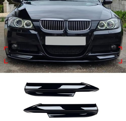 Auto Frontspoiler Stoßstange Lippe für BMW 3er E90 E91 M-Tech 2005 2006 2007 2008, Universal Frontstoßstange Splitter Lippe Frontspoiler Auto Styling Zubehör,Glossy Black-C