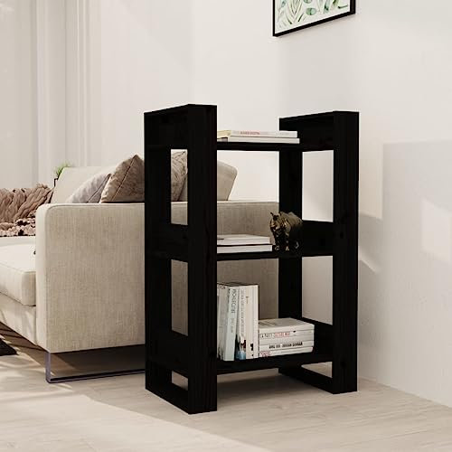 AJSEOYBS BüCherturm Freistehend,BüRo-BüCherregalebüCherregal/Raumteiler Schwarz 60x35x91 cm Massivholz Kiefergeeignet FüR Wohnzimmer, Schlafzimmer, Arbeitszimmer, Korridor