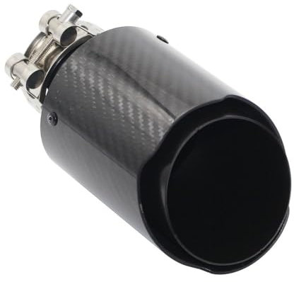GXFCASE Auspuffblenden Für Akrapovic Auto Glänzende Schalldämpferspitze Auspuffanlage Rohr Schalldämpfer Düse Universal Gerade Edelstahl Schwarz Auspuffspitzen (Größe : 57mm-89mm)
