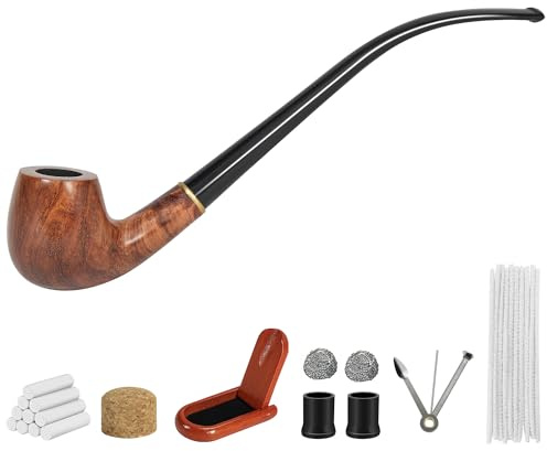 Vomdeson Kirchenvorsteher Tabakpfeife Handgemacht Pfeifenset mit Zubehör | Birnenholz Tabak Pfeifen Set, Perfektes Pfeifenset für Anfänger zum Rauchen, mit Geschenkset und Zubehör