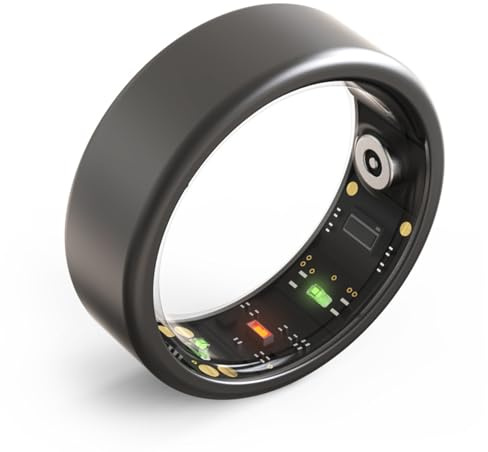Smart Ring för Män och Kvinnor, IP68 Vattentät Fitness Tracker, Health Step Sleep Monitoring, Fashionabla Sport Smart Rings, APP för IOS och Android (22,3 mm/0,88 tum)