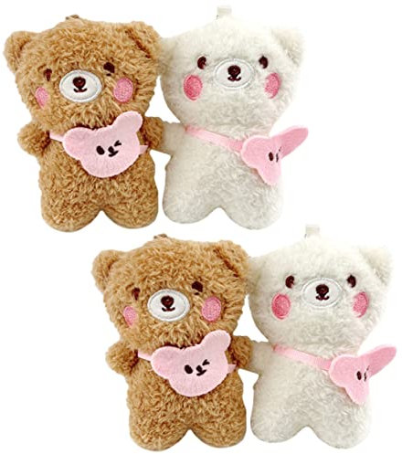 SAFIGLE 4stücke Bär Schlüsselanhänger Plüsch Schlüsselanhänger Rucksack Anhänger Plüsch Rucksack Kette Kawaii Geldbörse Charms
