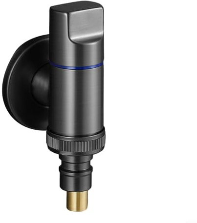 Waschmaschinen-Wasserhahn, Metall, manuelle Waschmaschine, Schnellöffnung, Winkel, Absperrventile, Waschmaschine, Badezimmer, WC, Reparaturteile, Sanitärarmatur (grau)