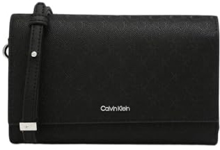 Calvin Klein Damen Geldbörse Must Trifold mit Trageschlaufe, Schwarz (Black Mono), Einheitsgröße