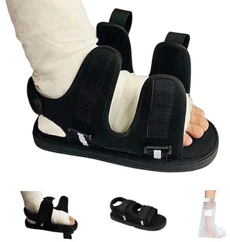 Siomlana Post Op Shoe for Broken Foot,Adjustable Walking Boots Recovery Cast Shoe Covers,Direct Post Op Recovery Shoe for Stable Ankle Joints,Medical Open-toe Plaster Shoes for Men or Women M