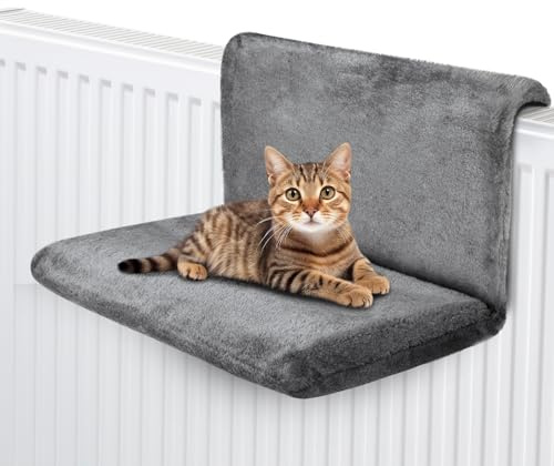 Mineup Lettino Termosifone Per Gatti, Appendere Amaca Gatto Termosifone Letto Gatto Per Radiatore, Cuccia Per Gatti Per Riscaldamento Con Struttura In Ferro Forte E Durevole 46 * 30 * 25cm