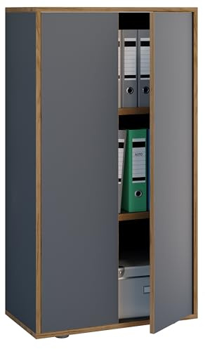 VCM Büroschrank 60x33x110 cm 1 Tür 3 Fächer Aktenschrank Holzwerkstoff | Ordnung für Akten und Ordner - praktisch fürs Homeoffice und Büro - für Angestellte und Selbstständige, Holzwerkstoff