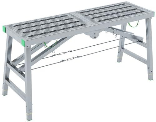 Scala pieghevole in altezza regolabile manualmente, ponteggio portatile, piattaforma di lavoro, doppio palo spesso antiscivolo, portata 150 kg, per interni ed esterni, arrampicata, lavaggio auto