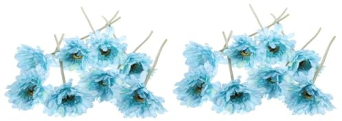 Cabilock 16 Stück Künstlicher Chrysanthemen Blumenstrauß Für Hochzeit Künstlicher Roter Künstlicher Kiku Blumenstrauß Künstliche Afrikanische Gänseblümchen Himmelblaues Seidentuch