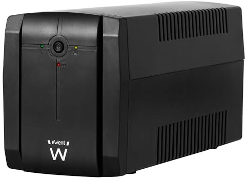 Ewent Alimentation Sans Interruption,Off-line UPS,Onduleur 1300VA (720W) 250V,Protection contre les surtensions et les coupures de courant,3 prises Schuko EU,AVR Line Interactive pour PC,Modem,Console