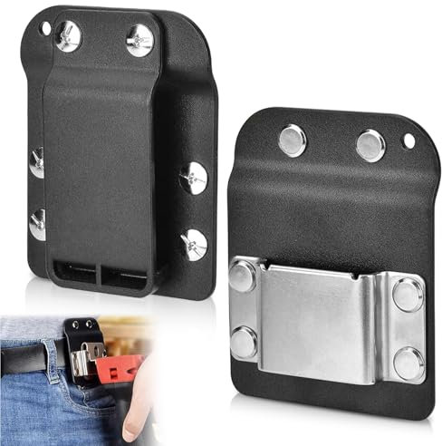 PRITOK 2PS Drill Holder for Tool Belt: Up to 2 Low Profile Clip, Quick Response Drill Belt Clip with Hook, Tool Belt Clip for Drill, Compatible with Impact Driver, Nailer and Any Tools with Hanger