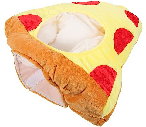 UPKOCH 1pc Adorable Plush Pizza Hat for Festivals Parties and Costumes Cozy Photo Prop Headdress for Carnival Celebrations and Fun Cosplay Events
