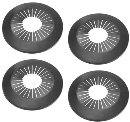 PATIKIL Rohrabdeckung Rohrmanschette Dekoration für 1,97-3,07 (50-78mm), 4 Stück Flansch Wasserrohr PP Kunststoff Armaturen-Abdeckung Rosetten für Heizkörperrohre Wandrohrrohr, Schwarz
