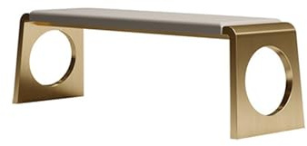 Mid Century Moderne gepolsterte Sitzbank für den Eingangsbereich, Esszimmer, Wohnzimmer, Flur, Küche, Stahlrahmen, vielseitige Möbel, belastbar bis zu 80 kg, Gold-Finish, 120 cm