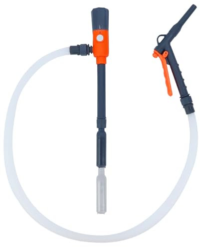 Portable Fuel Transfer Pump,Battery Operated Transfer Pumps with Hand Nozzle, 2.8GPM Gas Can Pump with Retractable Intake Pipe and 51 Inch Discharge Hose for Gasoline Diesel Oil Gas Fish Tank