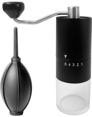 1 piezas Molinillos de café manuales, Molinillo de Café Manual Portátil, Molinillo de Café de Acero Inoxidable, Molinillo de Café, Adecuado para familias, viajes, oficinas, camping, etc.(Negro).