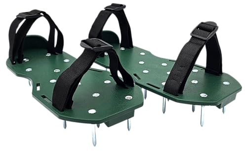 Hero Nagelschuhe Profi Nagelsohle Estrichschuhe mit 50mm Spikes Fliesenleger Schuhe 1Paar Rasenlüfterschuhe Rasenbelüfter Rasenlüfter Garten Schuhe perfekt für Epoxidböden & Bodenfarbe Universalgröße