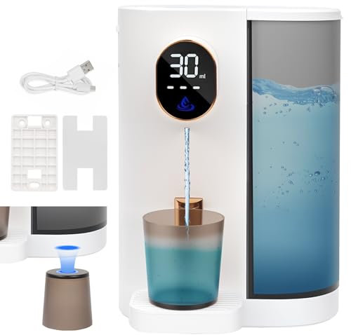 Dispenser per Colluttorio - 600ML Distributore di Sapone Bagno Automatico con Sensore di Movimento Infrarossi, USB Ricaricabile con tazze magnetiche, dispenser di liquori da parete per il bar