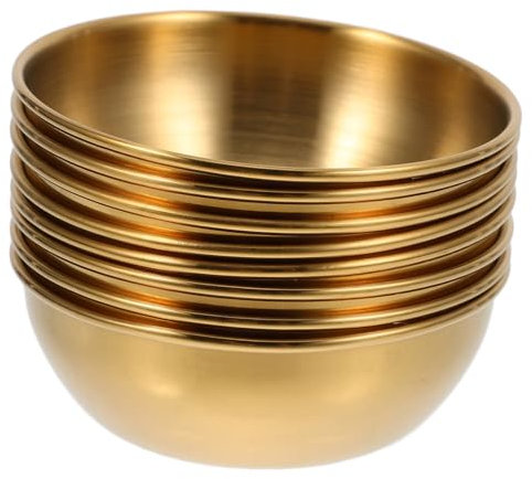 Alipis Ciotole Per Condimenti in Acciaio Inossidabile 8 Pezzi, Mini Ciotole Per Salse Rotonde Dorate, Contenitori Per Salse Per Cucina e Ristoranti, Resistenti e Facili Da Pulire