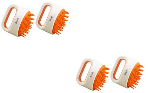 CALLARON 2 Sätze Anti-rutsch-massagebürste Bote Entwirren Kopfhaut Schuppen Bürsten Reinigungsbürste -badebürste Baden Badezubehör Multifunktionale Massage Tpr Orange 2 Stück * 2