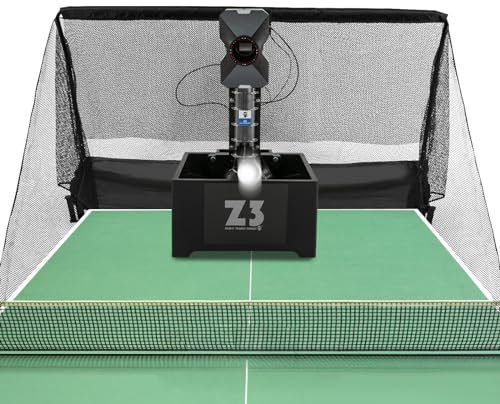 100 Ping Pong Ball Maschine mit Netz, Automatische Tischtennismaschine, Wurfmaschine Tischtennis-Trainer-Roboter-automatischer Pong-Maschinenwerfer Netz und ABS-Bälle, 35-90 Bälle/Min, Schwarz
