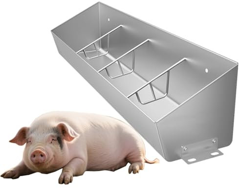 ERRULAN Schweinetrog-Futtertrog aus Edelstahl, Schweinefuttertrog für den Außenbereich wasserdicht Viehfuttertrog, Farmzubehör für Füttern von bis zu 4 5 6 7 Schweinen(180cm/6bit)