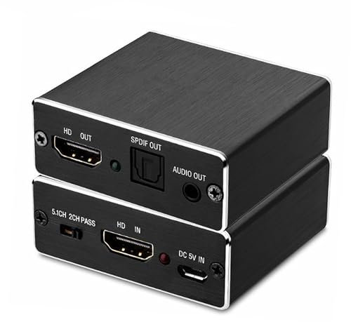 LICAEVEY 4K HDMI Audio Extractor Divisor Óptico de 3,5mm AUX Adaptador de Audio Divisor Convertidor Soporte HDCP Digital DTS 5,1 PCM 2.1CH PASO