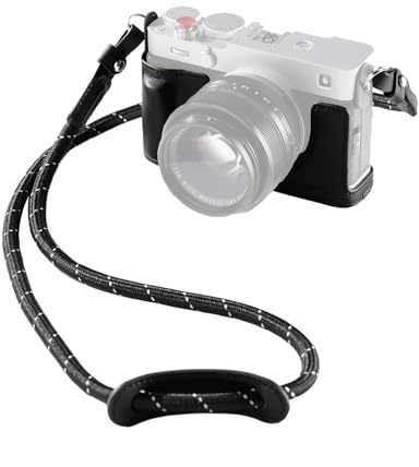 SMALLRIG Echtleder-Taschenset für FUJIFILM X-E5, Vintage-Halbschalengehäuse für FUJIFILM X-E5, mit Schultergurt (Schwarz) – 5450