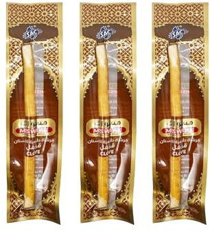 Hometimestore Spazzolino per denti in miswak naturale, privo di componenti chimiche, portatile, per la cura quotidiana di denti e gengive, chiodi di garofano 3 pezzi