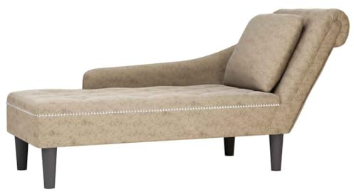 INLIFE Chaiselongue mit Kissen Rechter Armlehne Hellgrau Kunstleder,Möbel,Stühle,Chaiselongues,Grau,16.2 KG,4009857